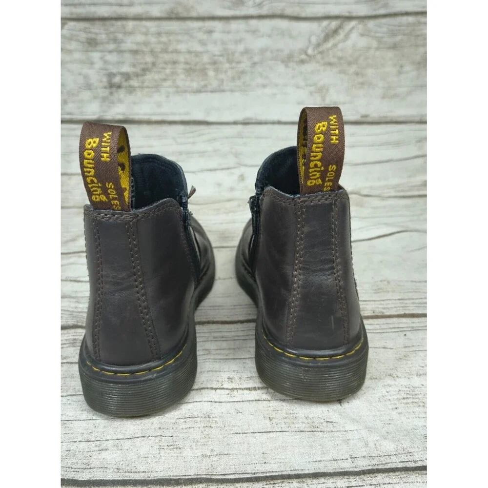 Dr Martens Brown Leather Size Zip Boots Youth Size 2